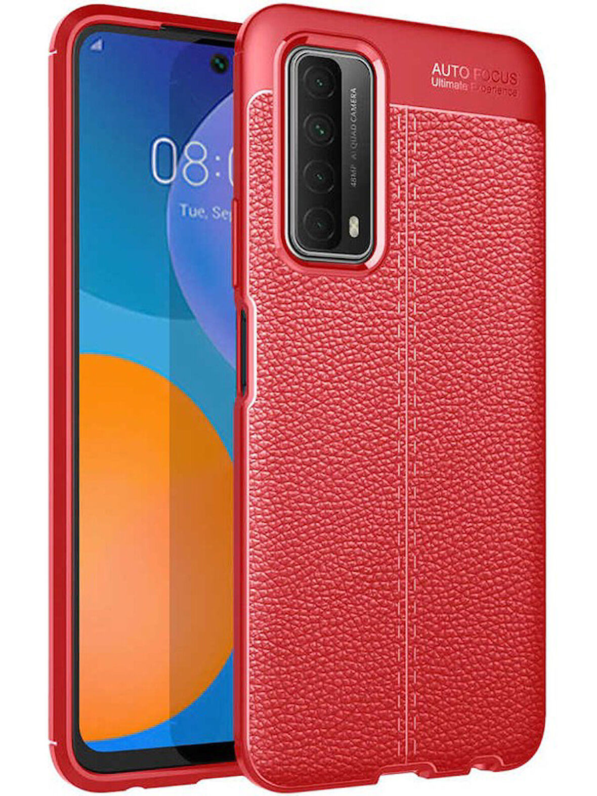 Huawei P Smart 2021 Deri Görünümlü Firo Silikon Kılıf