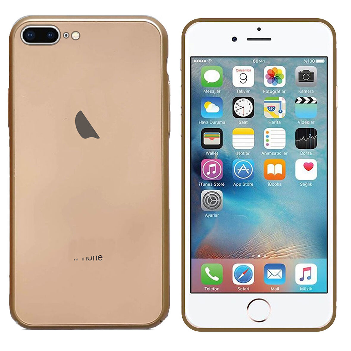 Apple iPhone 6 Uyumlu Araç Tutucu Mıknatıslı Arka Cam Kapak Kılıf