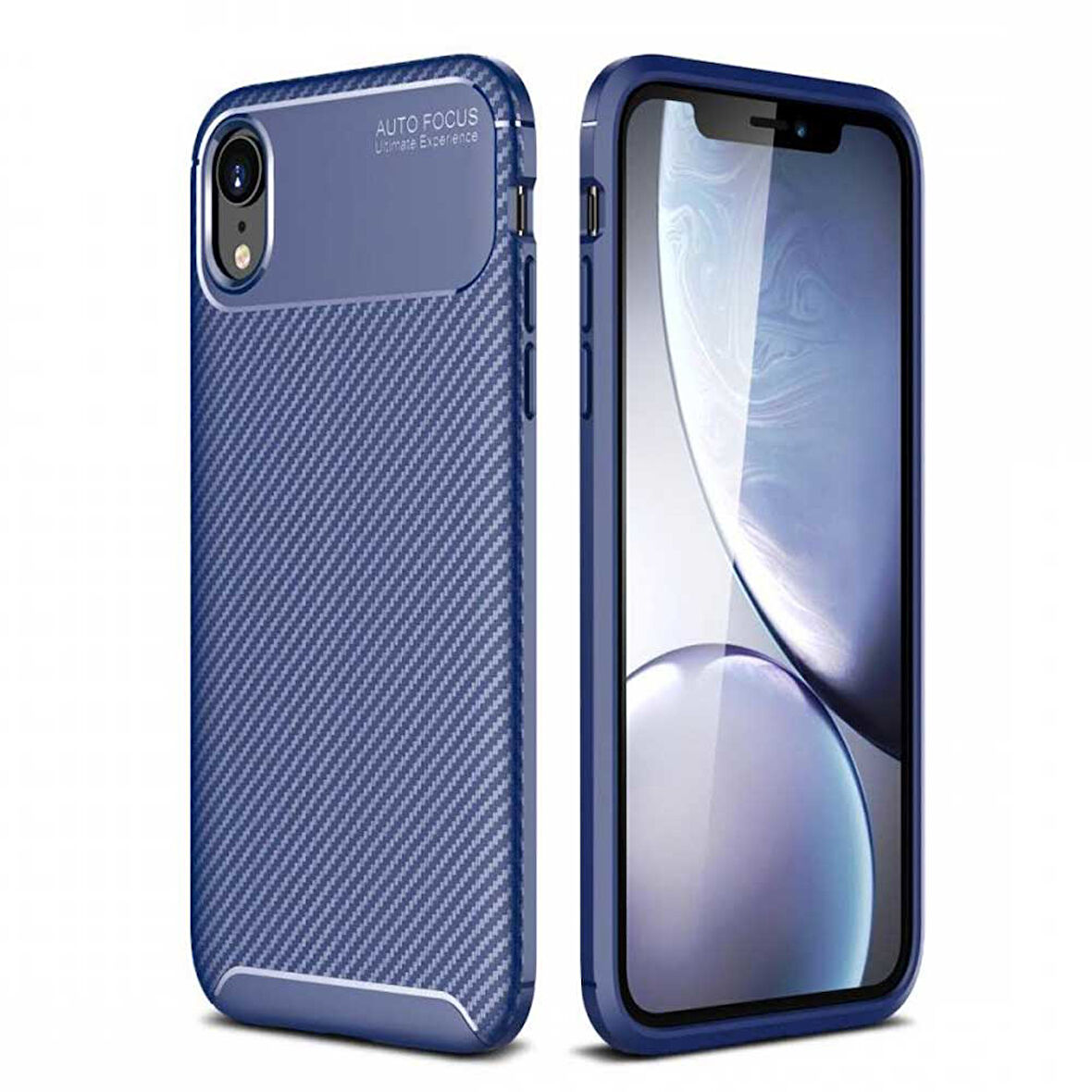 Apple iPhone XR Karbon Desenli Negro Silikon Kılıf