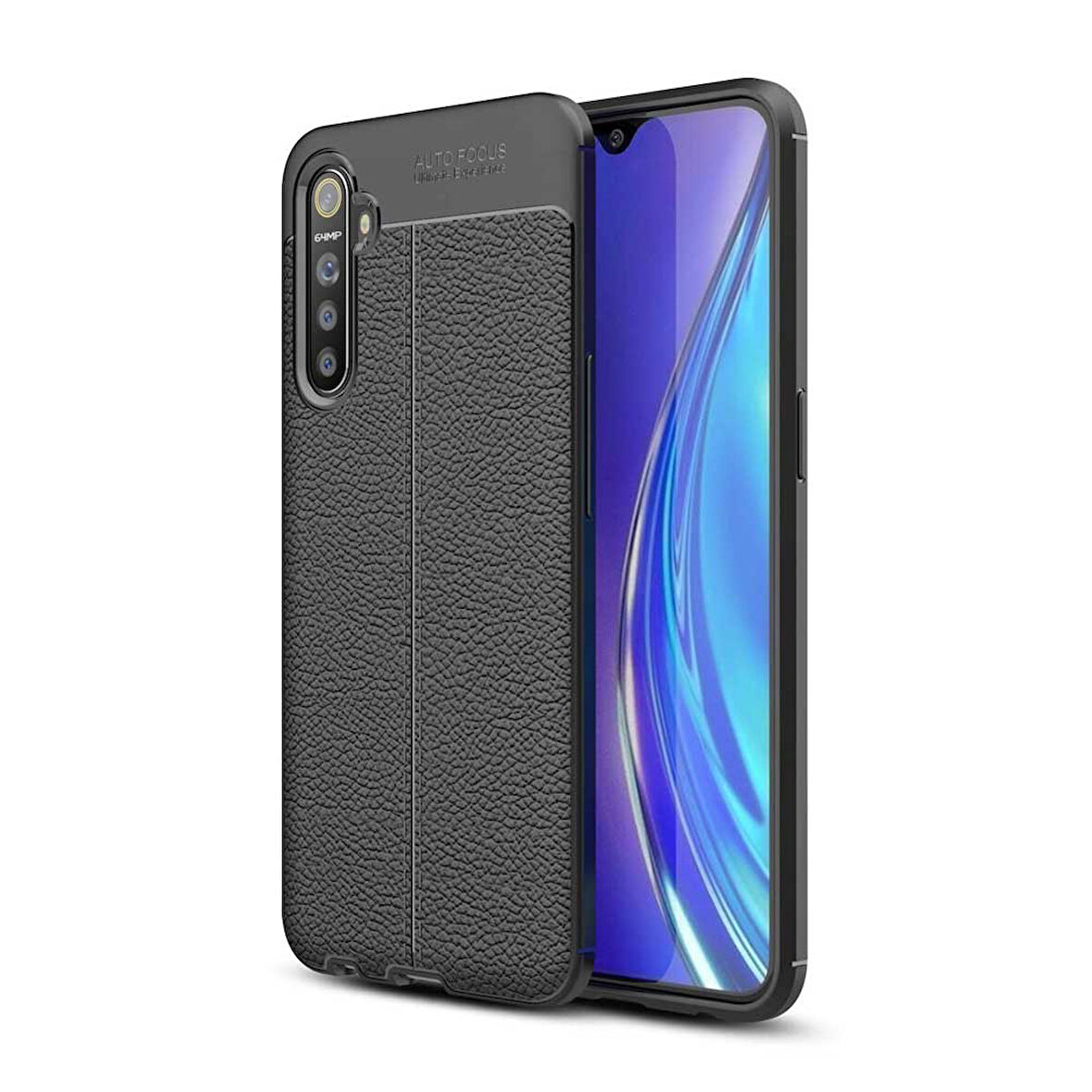 Realme XT Deri Görünümlü Firo Silikon Kılıf