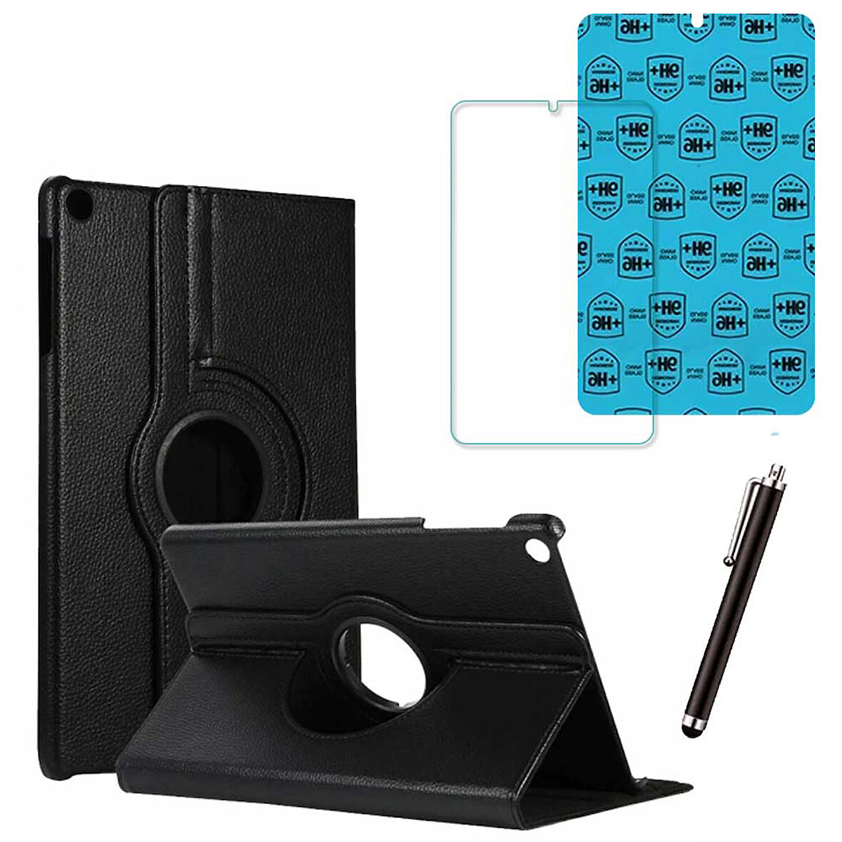 Samsung Galaxy Tab A9 X110 Uyumlu Tablet Kılıfı Cam Ekran Koruyucu Kalem Set
