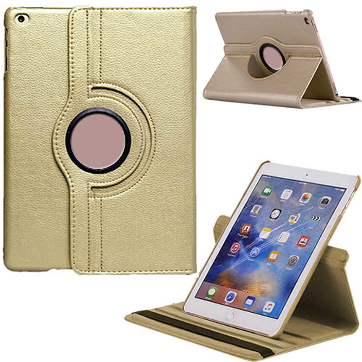 Apple iPad Mini 1 / Mini 2 / Mini 3 Uyumlu Döner Standlı Tablet Kılıfı