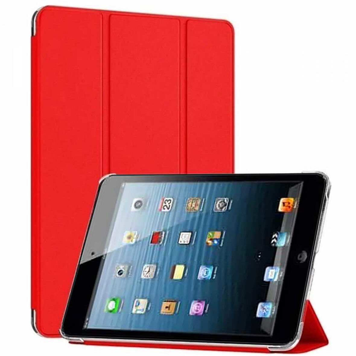 Apple iPad Mini 2 / Mini 3 Smart Cover  Stand Arkası Şeffaf Tablet Kılıfı