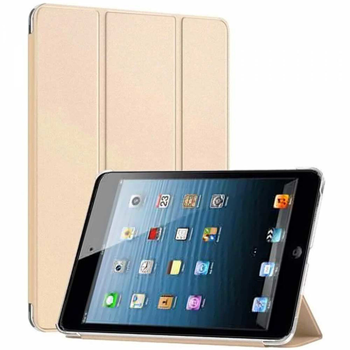 Apple iPad 5 ve 6 Nesil Uyumlu Smart Cover Arkası Şeffaf Tablet Kılıfı