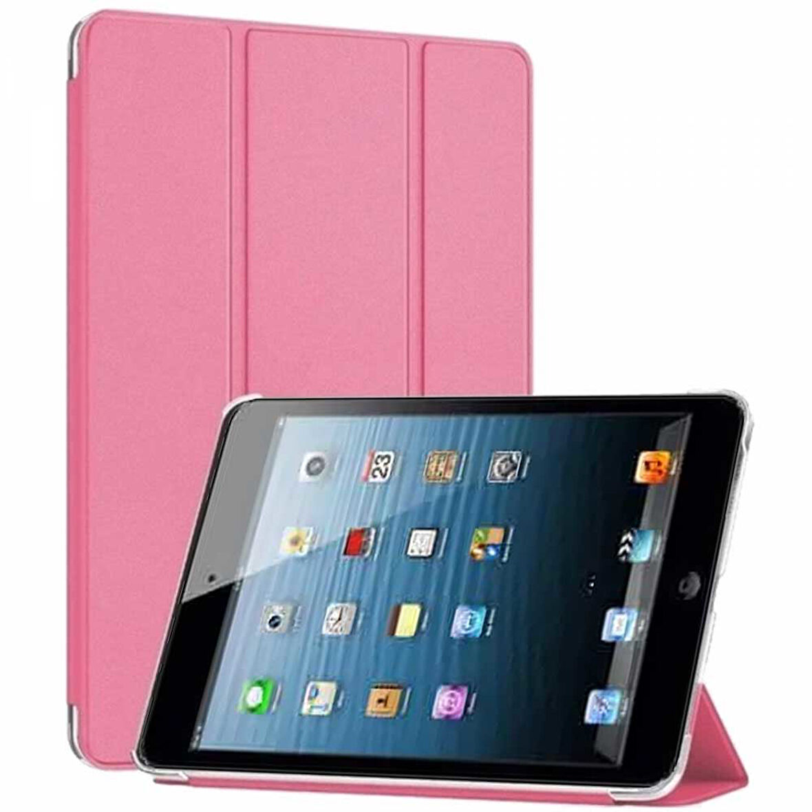 Apple iPad 5 ve 6 Nesil Uyumlu Smart Cover Arkası Şeffaf Tablet Kılıfı