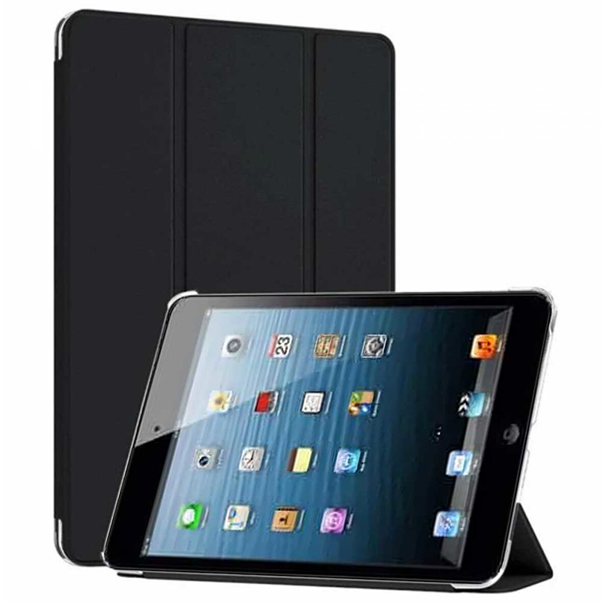 Apple iPad 5 ve 6 Nesil Uyumlu Smart Cover Arkası Şeffaf Tablet Kılıfı