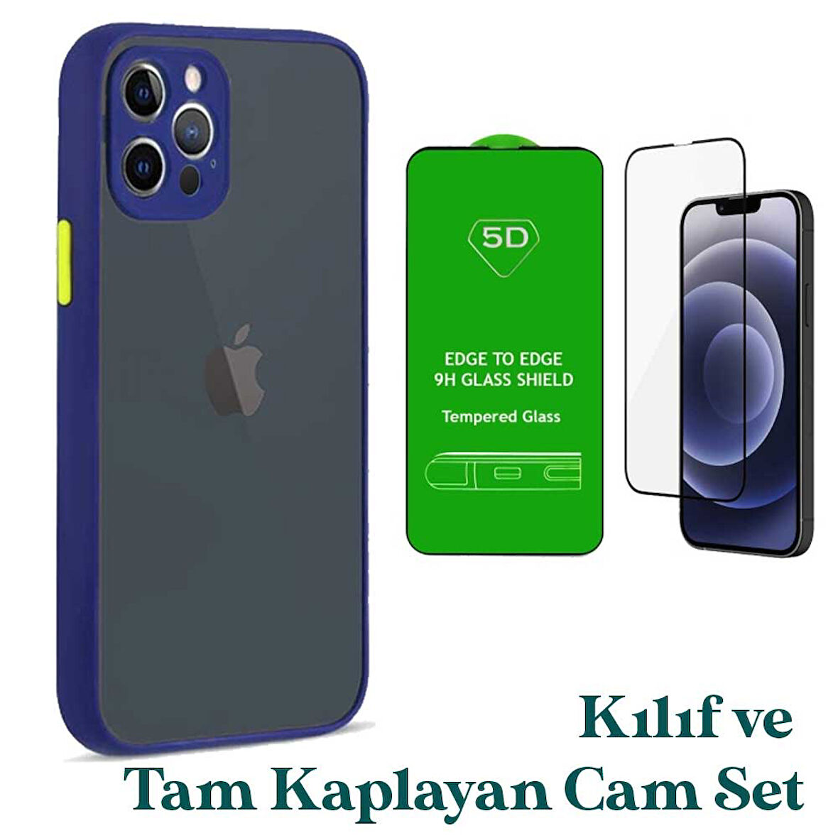 Apple iPhone 11 Pro Uyumlu Montreal Kılıf Ve Tam Kaplayan Cam Set
