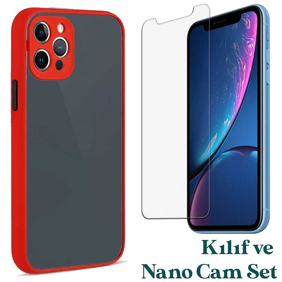 Apple iPhone 11 Pro Max Uyumlu Montreal Kılıf Ve Nano Cam Ekran Koruyucu Set