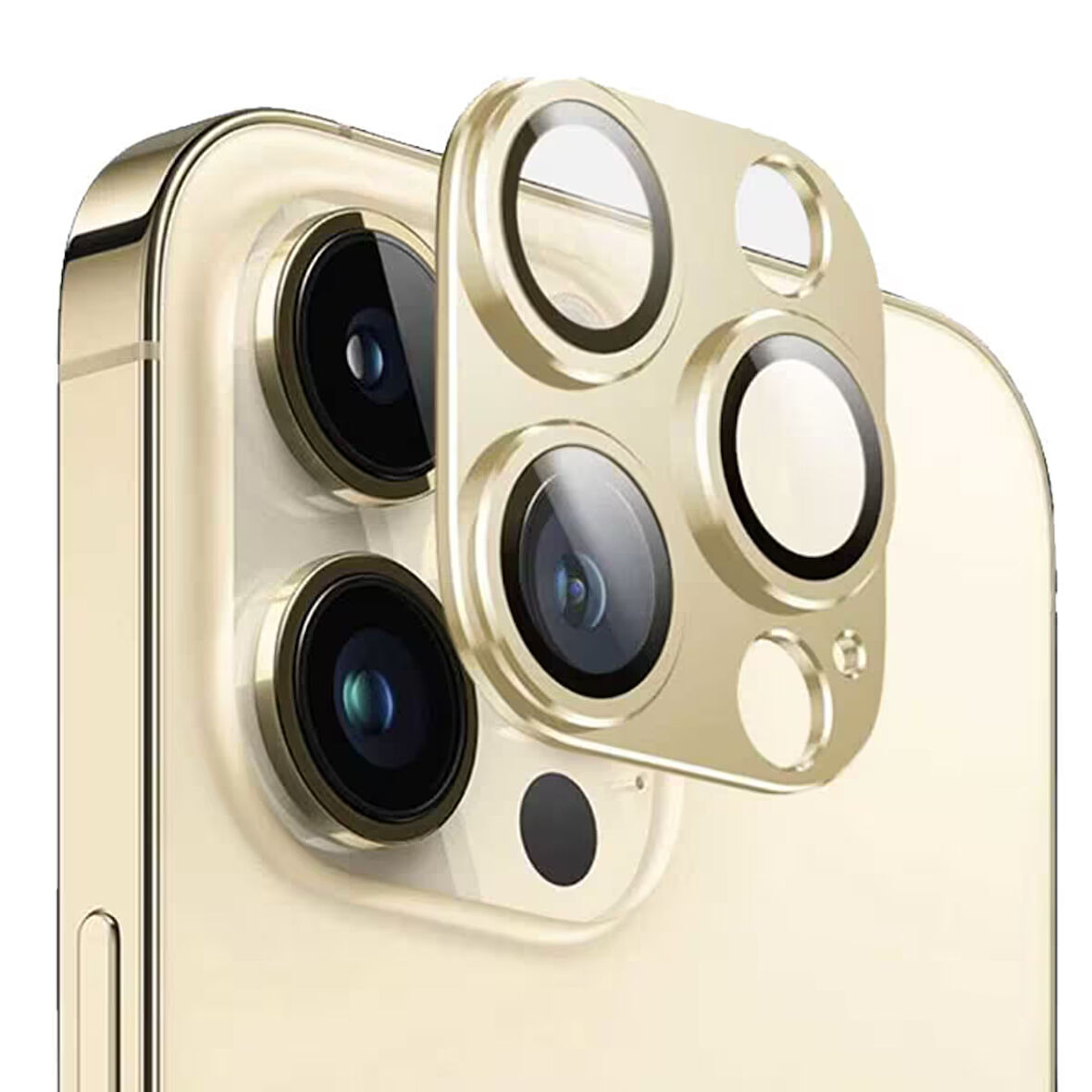 Apple iPhone 11 Pro / iPhone 11 Pro Max Uyumlu Camera Lens Koruyucu - Krem