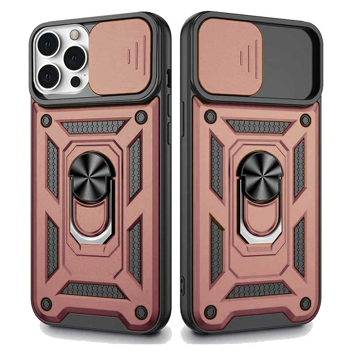 Apple iPhone 12 Pro Max Uyumlu Kızaklı Kamera Korumalı Tank Kılıf