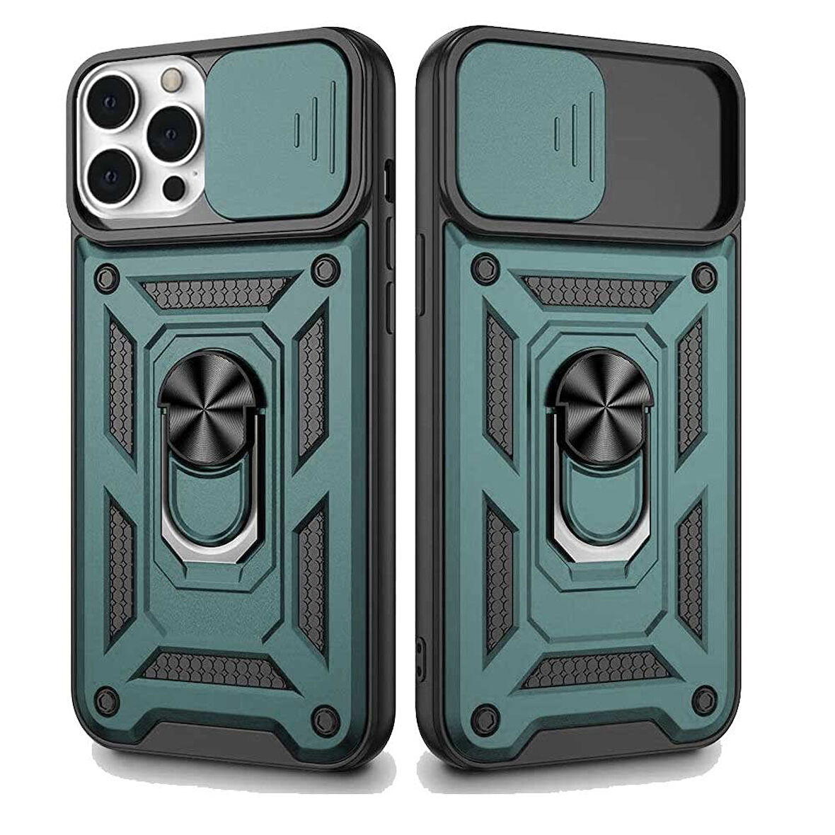Apple iPhone 12 Pro Max Uyumlu Kızaklı Kamera Korumalı Tank Kılıf