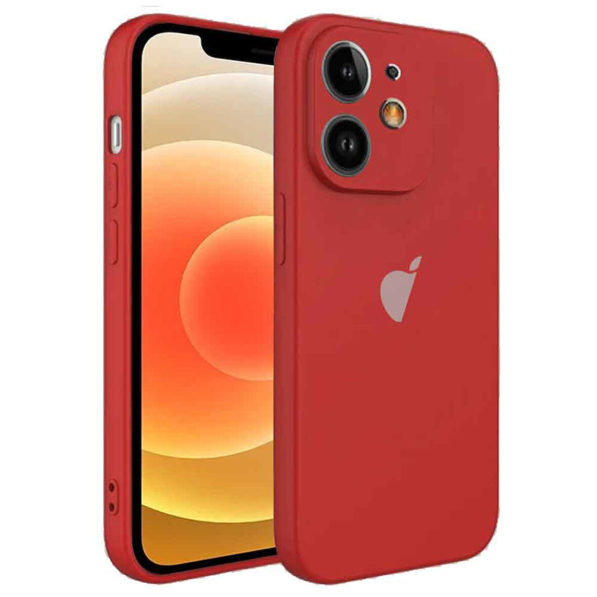 Apple iPhone 12 Uyumlu Kamera Korumalı Silikon İçi Kadife Lansman Kılıf