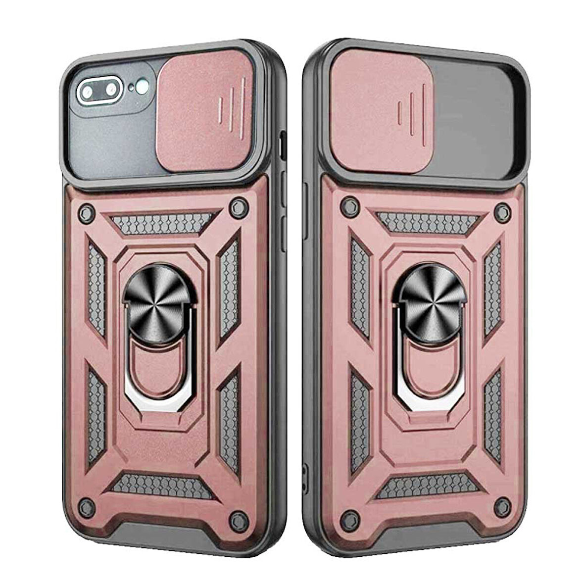 Apple iPhone 7 Plus / 8 Plus Uyumlu Kızaklı Kamera Korumalı Tank Kılıf