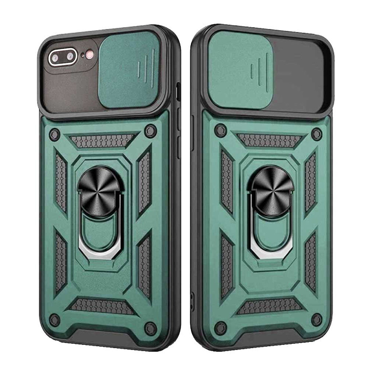 Apple iPhone 7 Plus / 8 Plus Uyumlu Kızaklı Kamera Korumalı Tank Kılıf