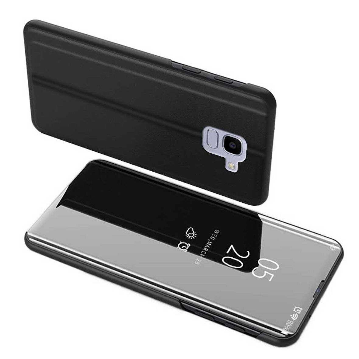 Samsung Galaxy J6 2018 Uyumlu Aynalı Kapaklı Lüx Kılıf