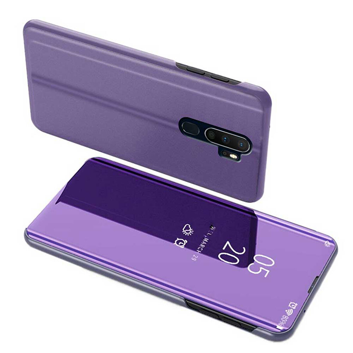 Oppo A5 2020 / A9 2020 Uyumlu Aynalı Kapaklı Lüx Kılıf