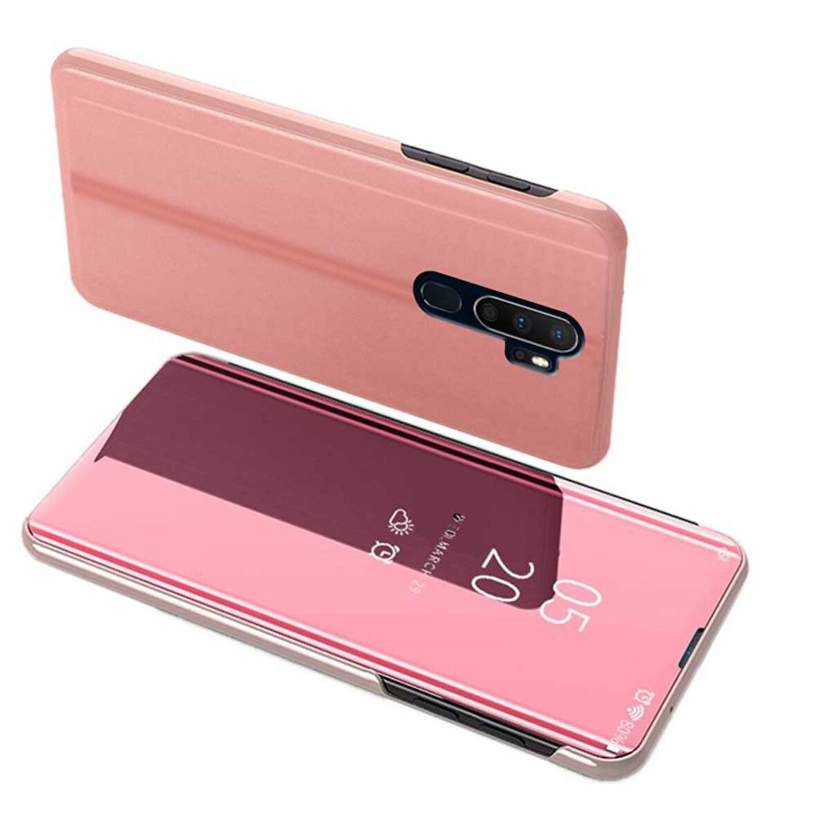 Oppo A5 2020 / A9 2020 Uyumlu Aynalı Kapaklı Lüx Kılıf