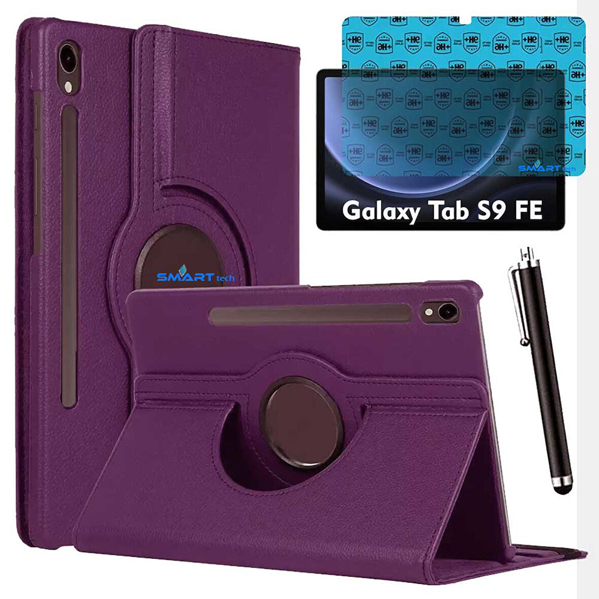Samsung Galaxy Tab S9 FE Uyumlu Tablet Kılıfı Ekran Koruyucu Kalem Set