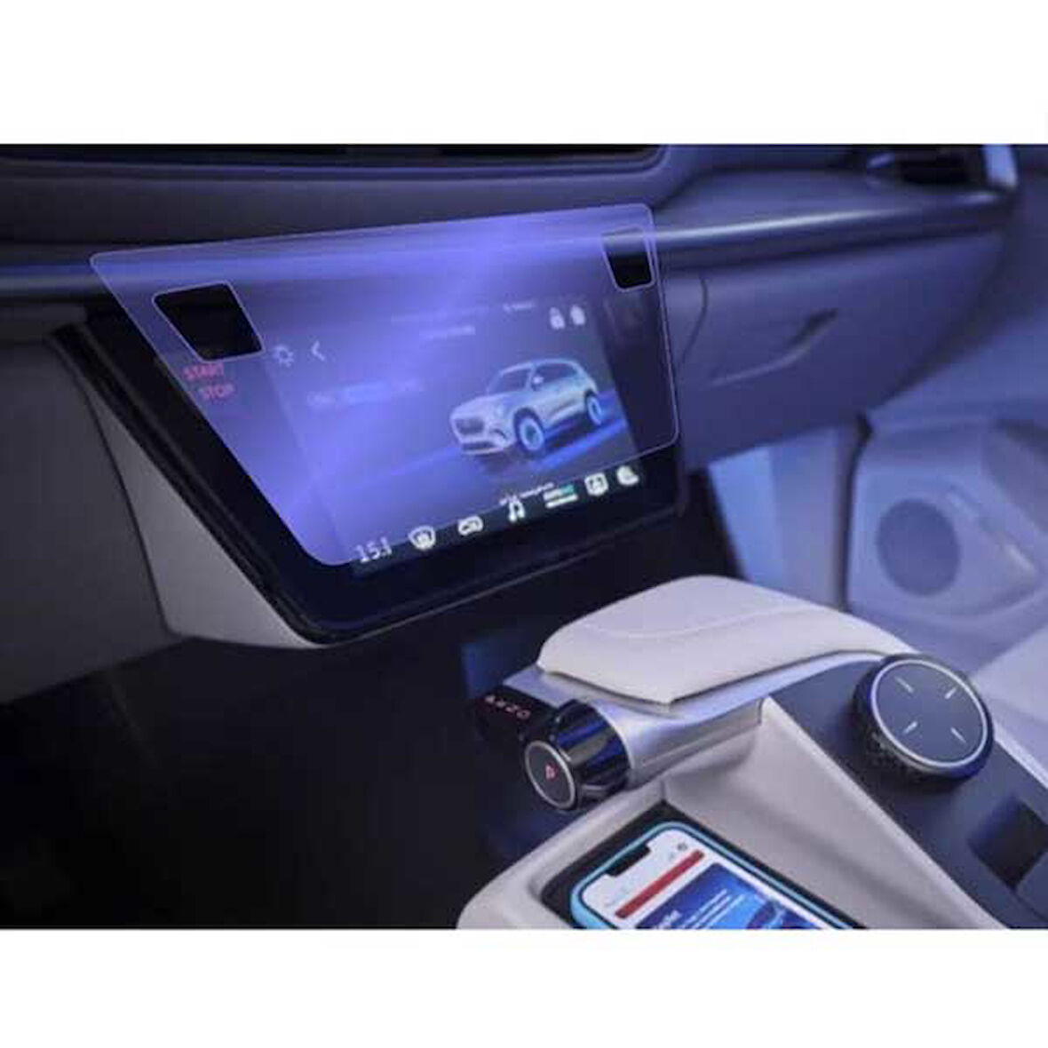 TOGG T10X / T10F Uyumlu 8 inç Kumanda Ekranı Nano Cam Ekran Koruyucu