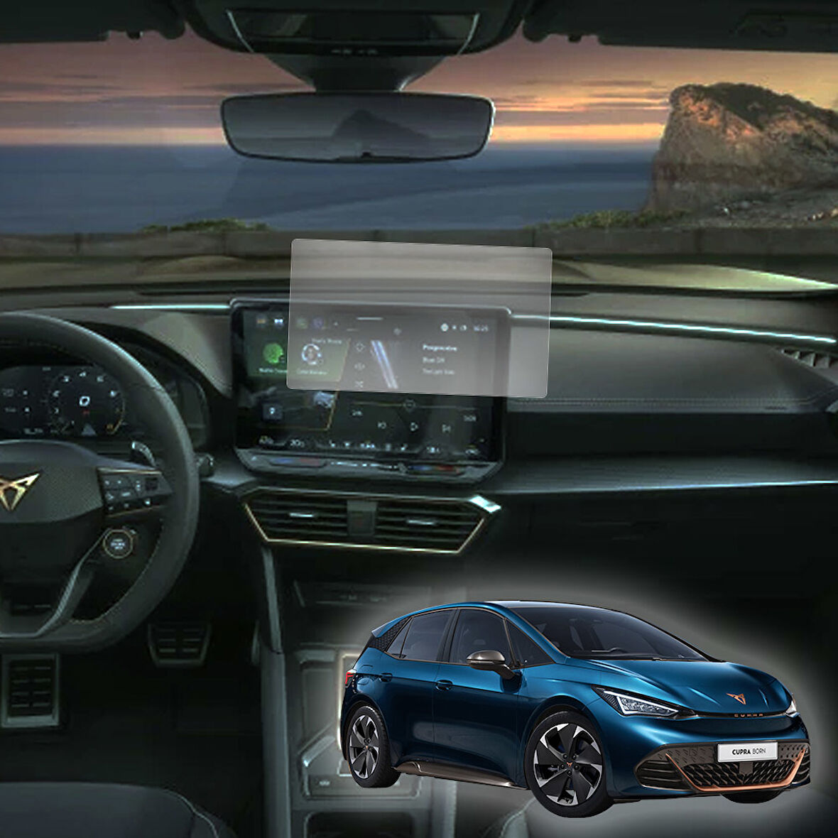 Cupra Born Multimedya Paneli Uyumlu Nano Cam Ekran Koruyucu