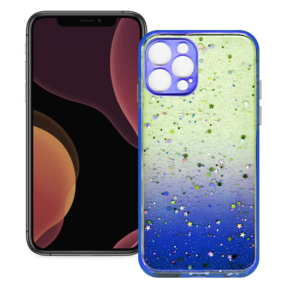 Apple Iphone 12 Pro Max Simli Şeffaf Sert Slikon Kılıf
