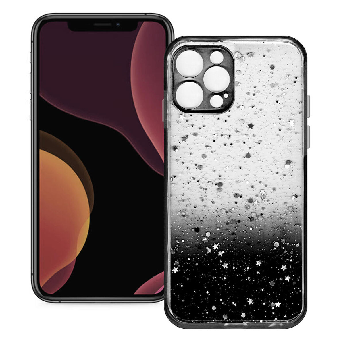 Apple Iphone 12 Pro Max Simli Şeffaf Sert Slikon Kılıf