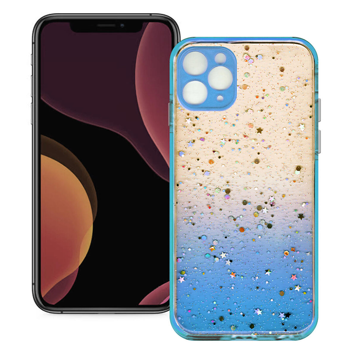 Apple Iphone 11 Pro Max Simli Şeffaf Sert Slikon Kılıf