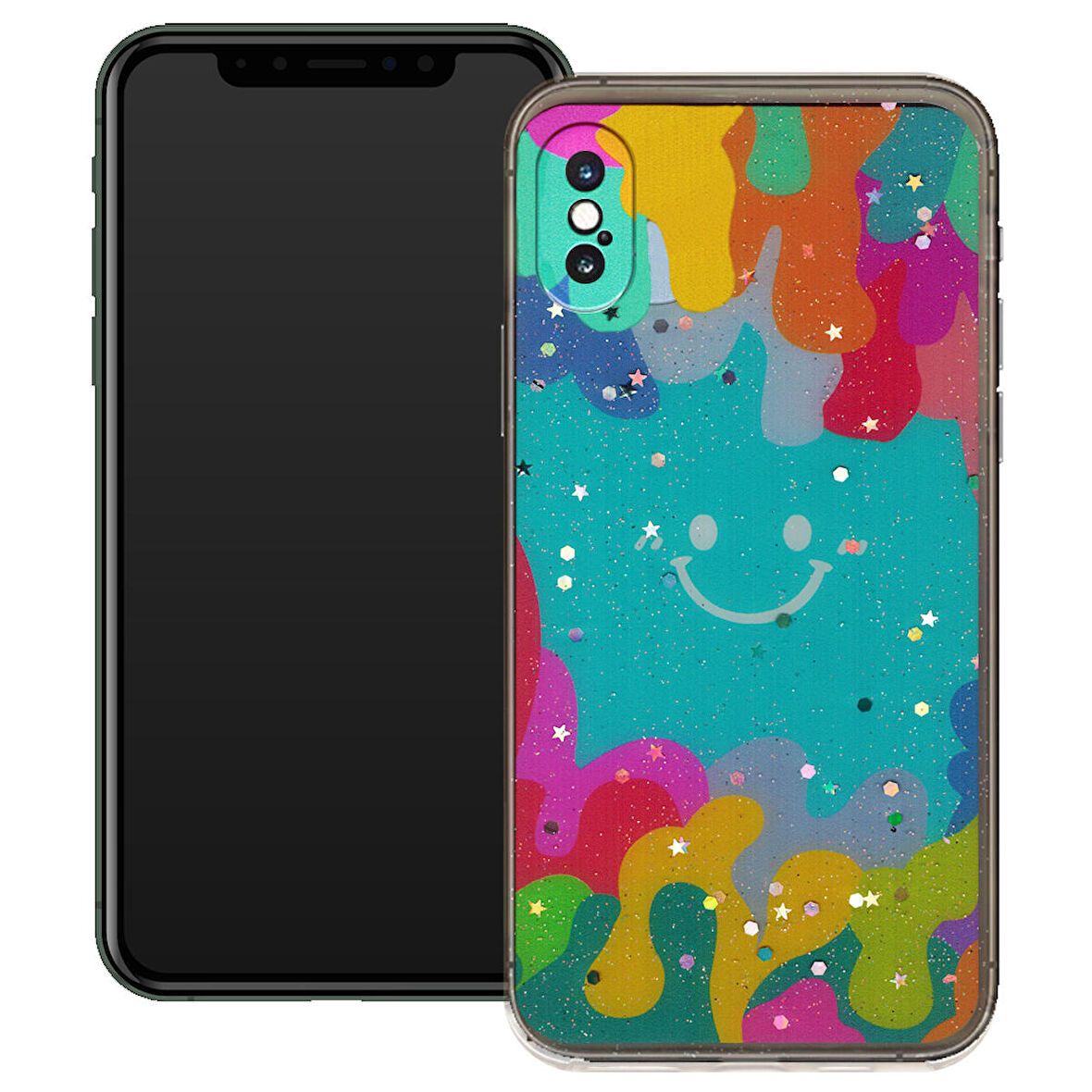 Apple Iphone XS Max Gülen Yüz Sert Slikon Kılıf