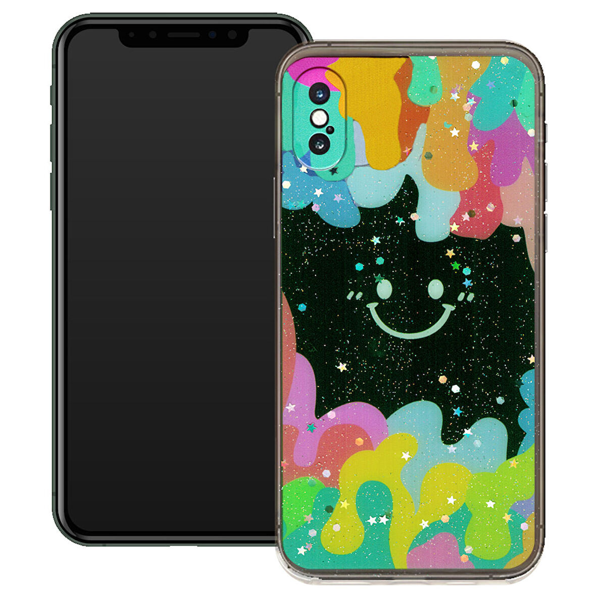 Apple Iphone XS Max Gülen Yüz Sert Slikon Kılıf