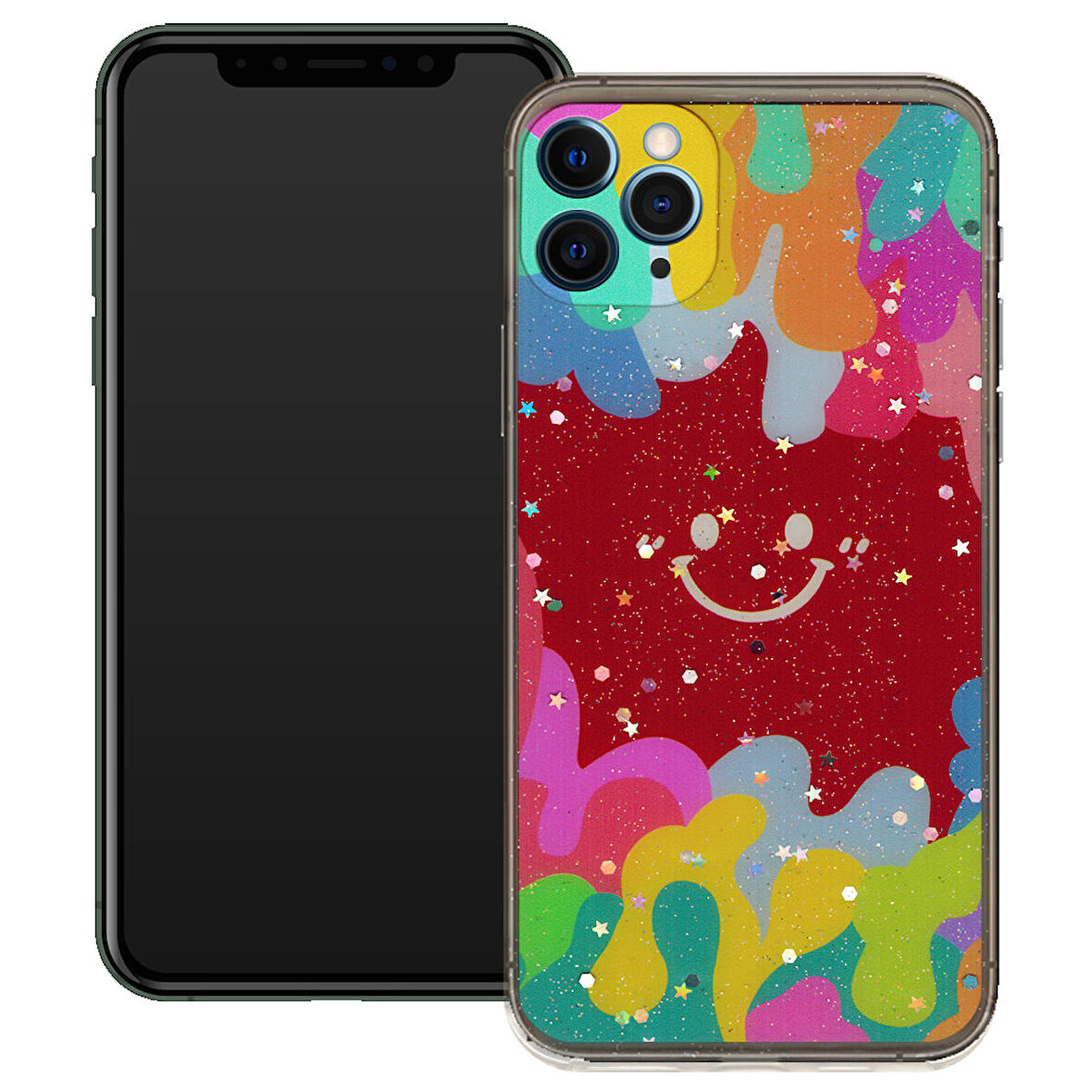 Apple Iphone 11 Pro Max  Gülen Yüz Sert Slikon Kılıf