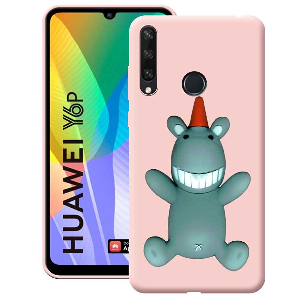 Huawei Y6P Cartoon Silikon Telefon Kılıfı