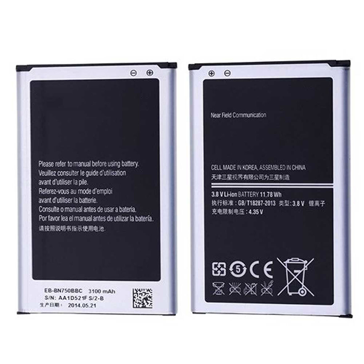 Samsung Galaxy Note 3 Neo Uyumlu N7500 Pil Batarya