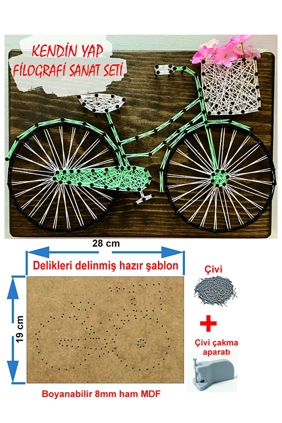 İp sanatı Dikkat geliştirici el becerisi eiğtimi Filografi Hazır Set Bisiklet