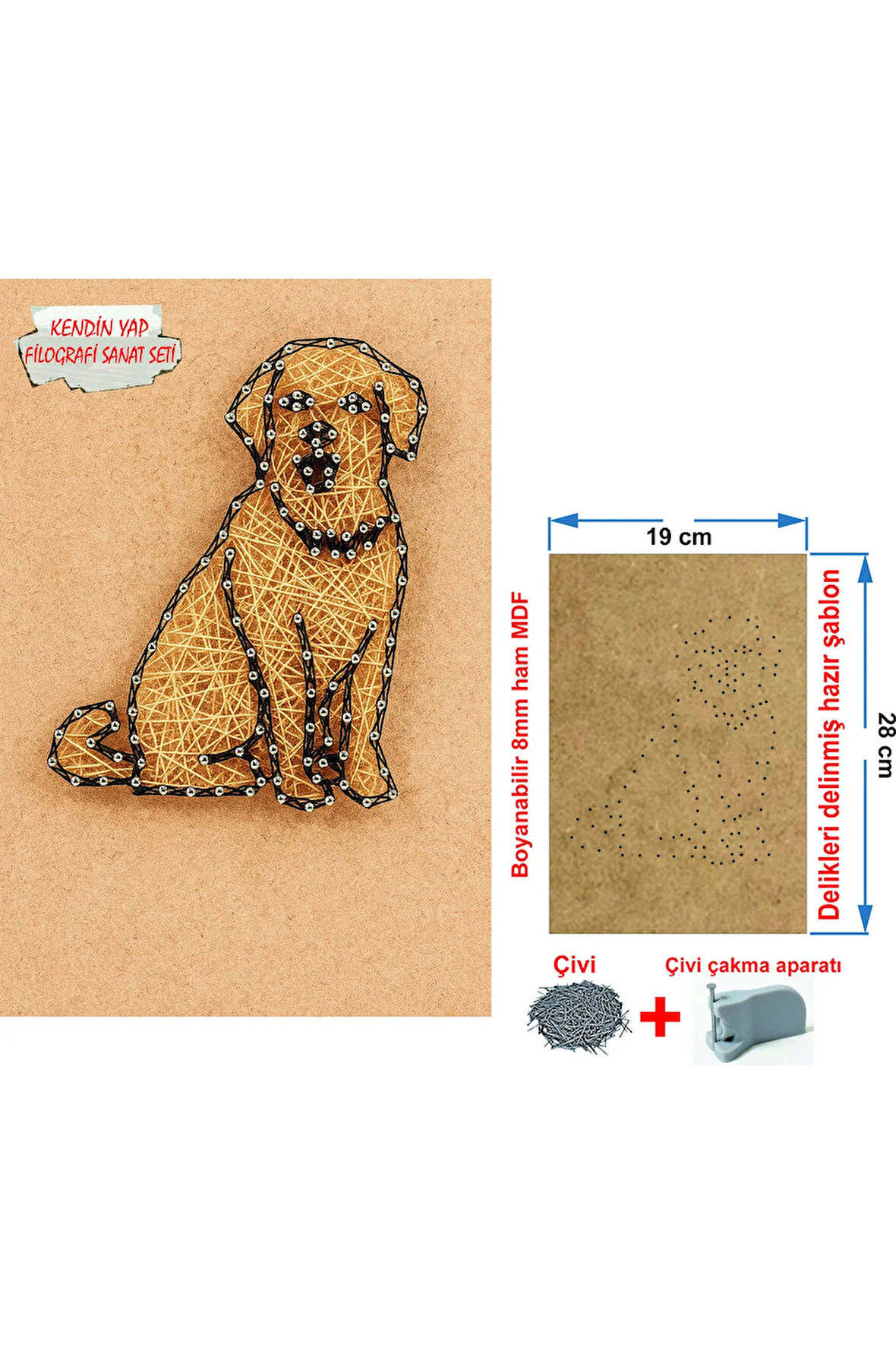 İp Sanatı Dikkat Geliştirici el becerisi Çocuk Montessori Eğitimi Filografi Hazır Set Köpek