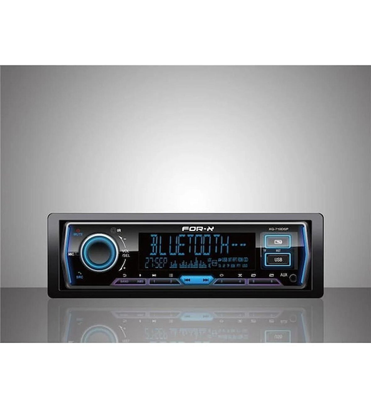 FOR-X XQ710DSP-İŞLEMCİLİ-7RENK-BT-USB-RADYO-MP3-DAHİLİ-HARİCİ MİKROFONLU-3 ANFİ ÇIKIŞLI 4X60W PROFESYONEL TESİSAT TEYBİ