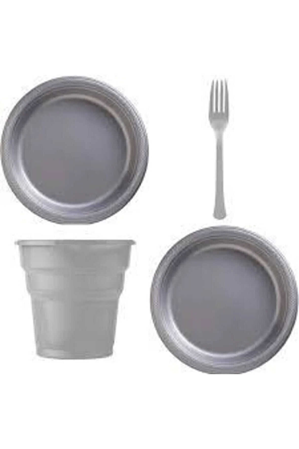 25 Kişilik Ekonomik Gümüş Konseptli Doğum Günü Parti Seti