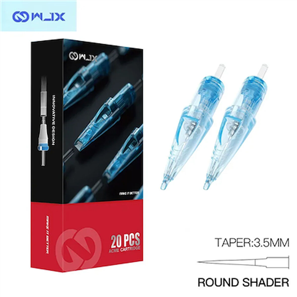 WJX Cartridges - 1203 RS Round Shader Medium Taper - Kartuş Dövme İğnesi