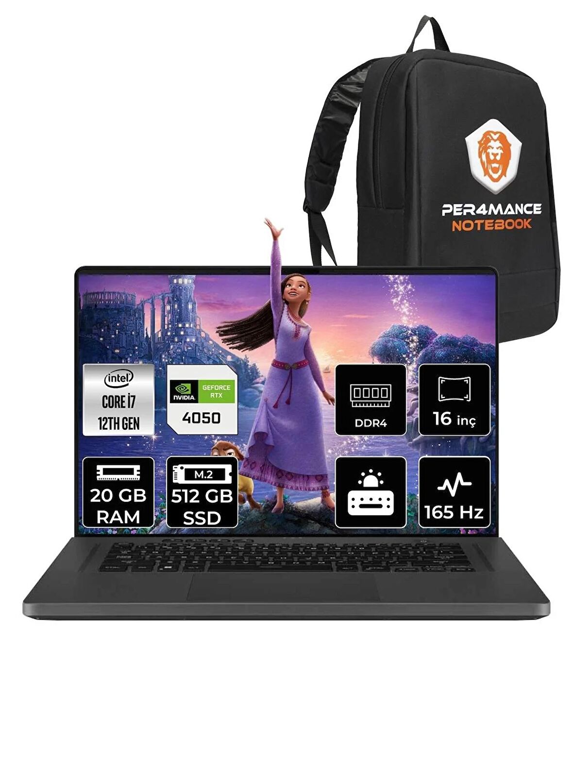 Asus ROG Zephyrus G16 i7-12700H 20GB 512GB SSD RTX4050/6GB 165Hz 16" FHD FDOS N3021 & PER4 ÇANTA
