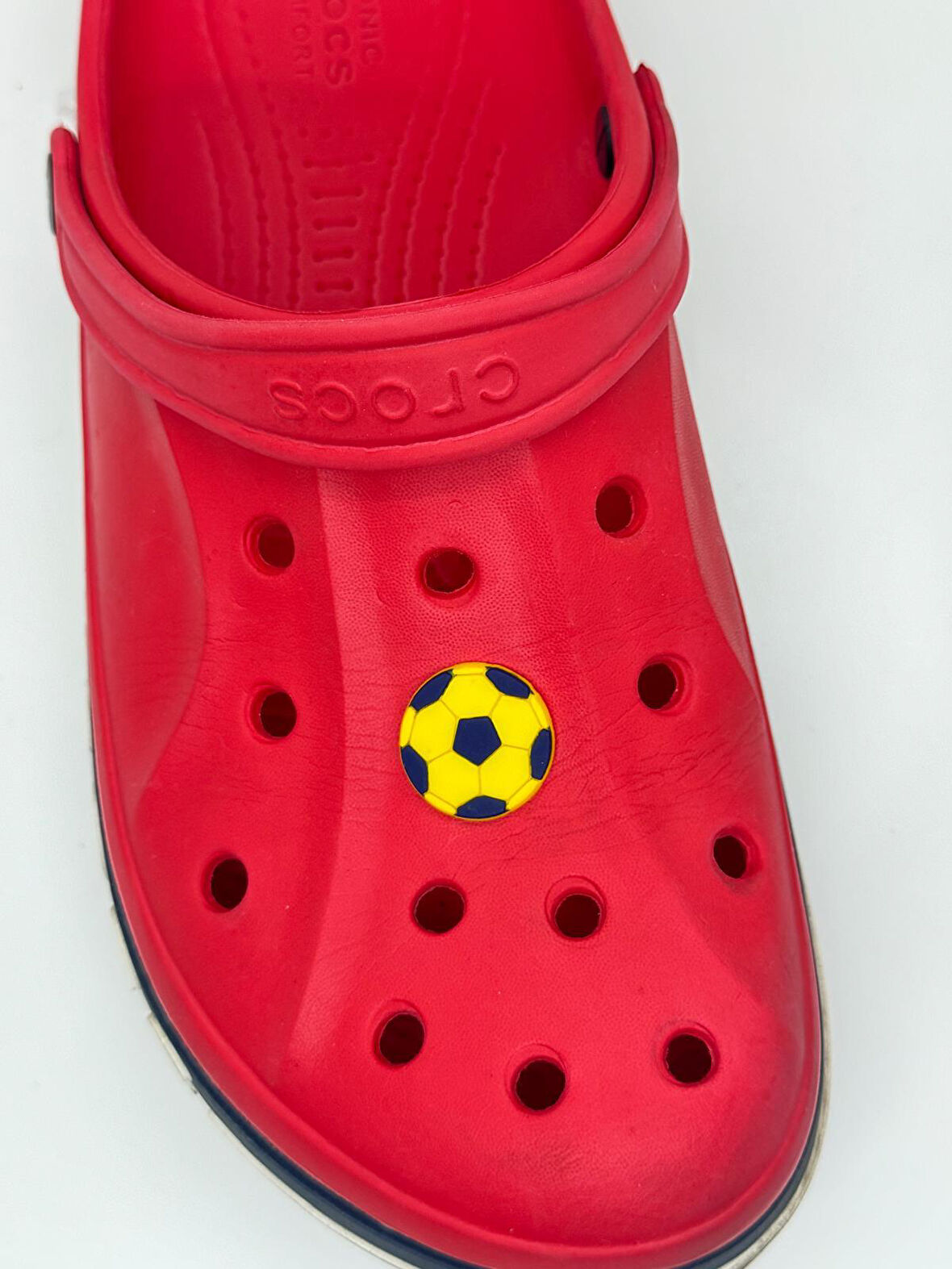 Sarı Lacivert Futbol Topu Temalı Temalı Jibbitz Crocs Terlik Süsü