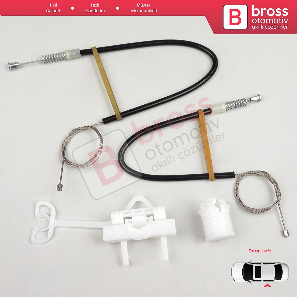 Fiat Linea 323 110 2007-2018 51789674 İçin Manuel Arka Sol Kapı Cam Kriko Tamir Seti