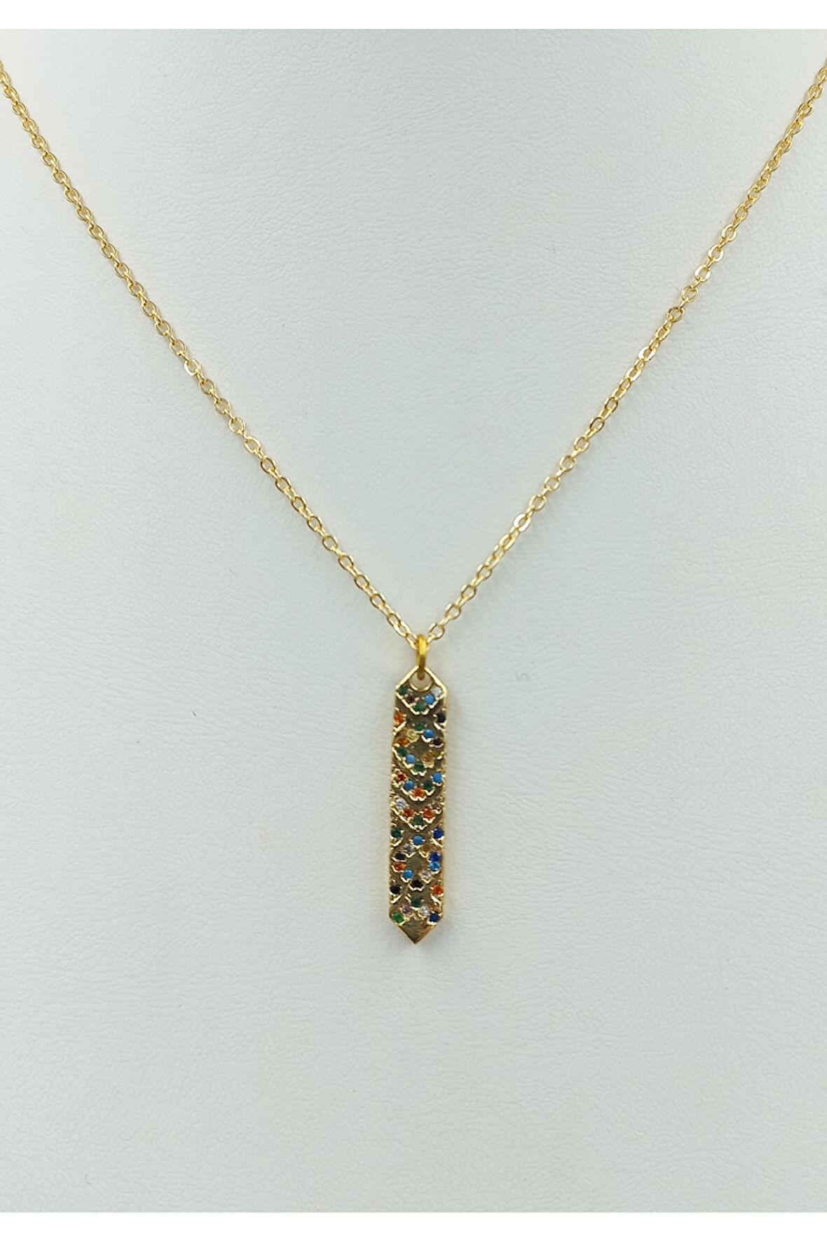 Altın Sarısı Zirkon Taşlı Lüks Kolye