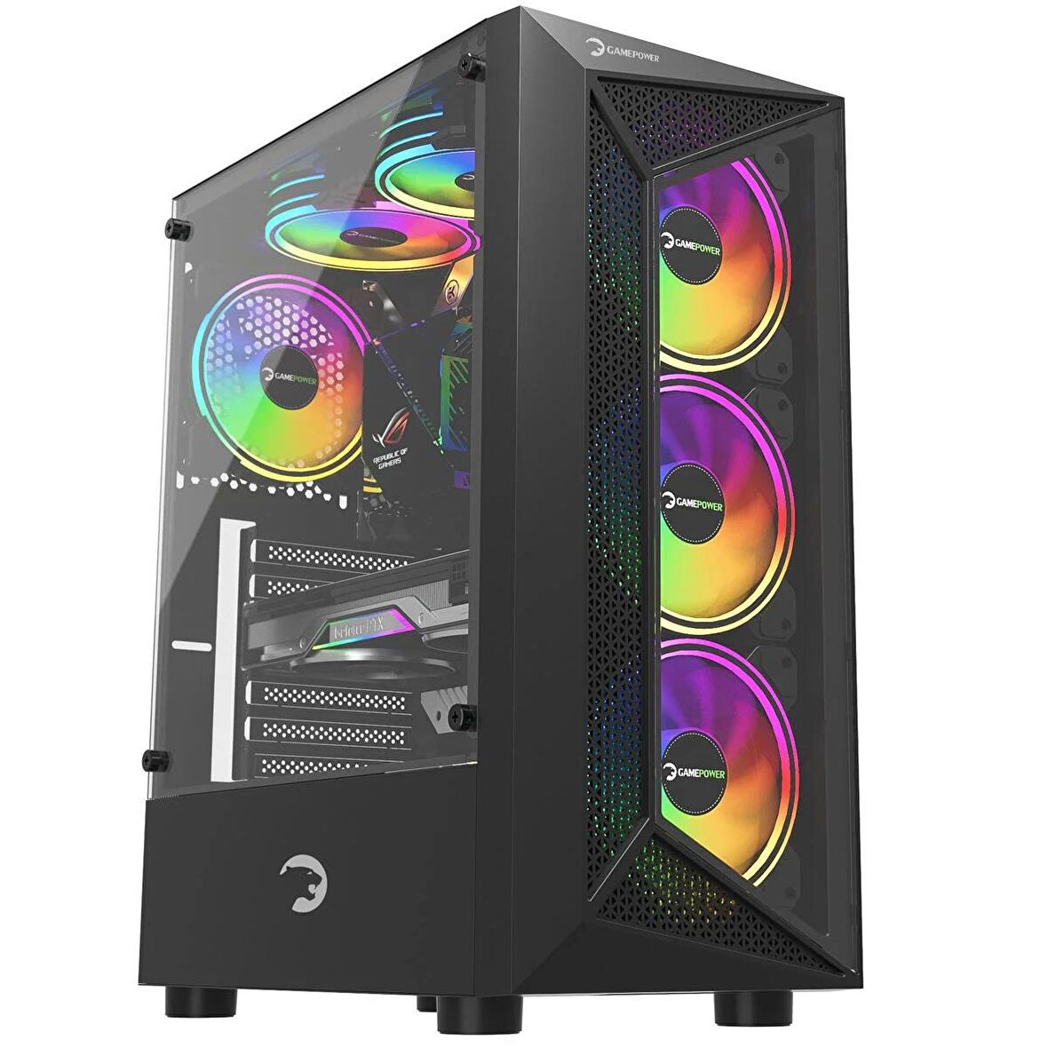 GamePower Eclipse 4*120mm A-RGB Fan 500W 80+ Bronze ATX Gaming Kasa 