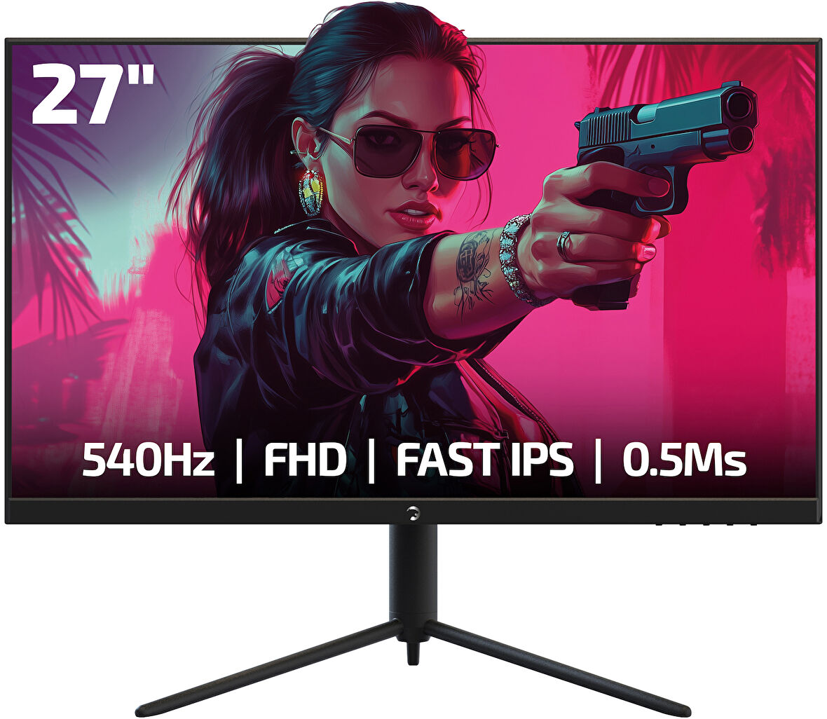 GamePower Lucid S60 27'' 0.5ms 540Hz Flat Fast IPS FHD RGB Pivot Speaker Gaming Monitör (Sıfır Ölü Piksel Garantili)