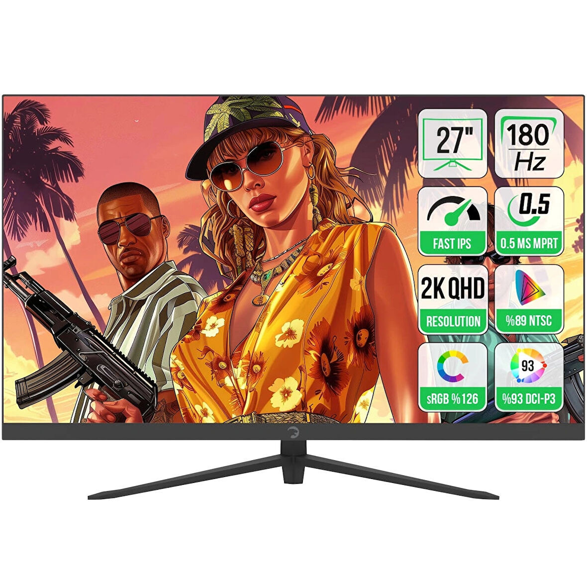 GamePower 27" Sonic T80 Flat Fast IPS 180HZ 0.5Ms QHD 2K Gaming Monitör (Sıfır Ölü Piksel Garantili)