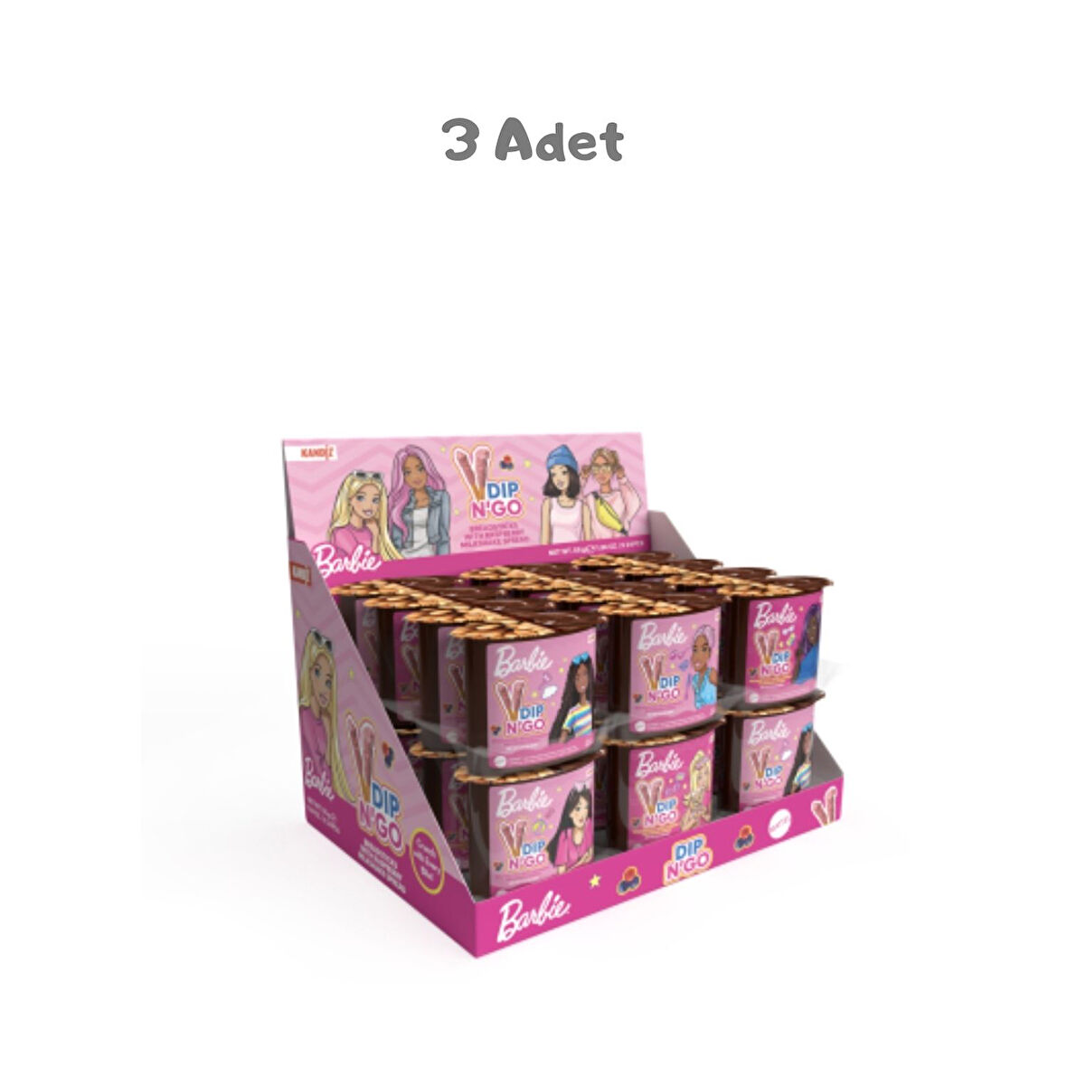 Barbie Dipn Go Raspberry Milkshake Candy 55g 3 Adet