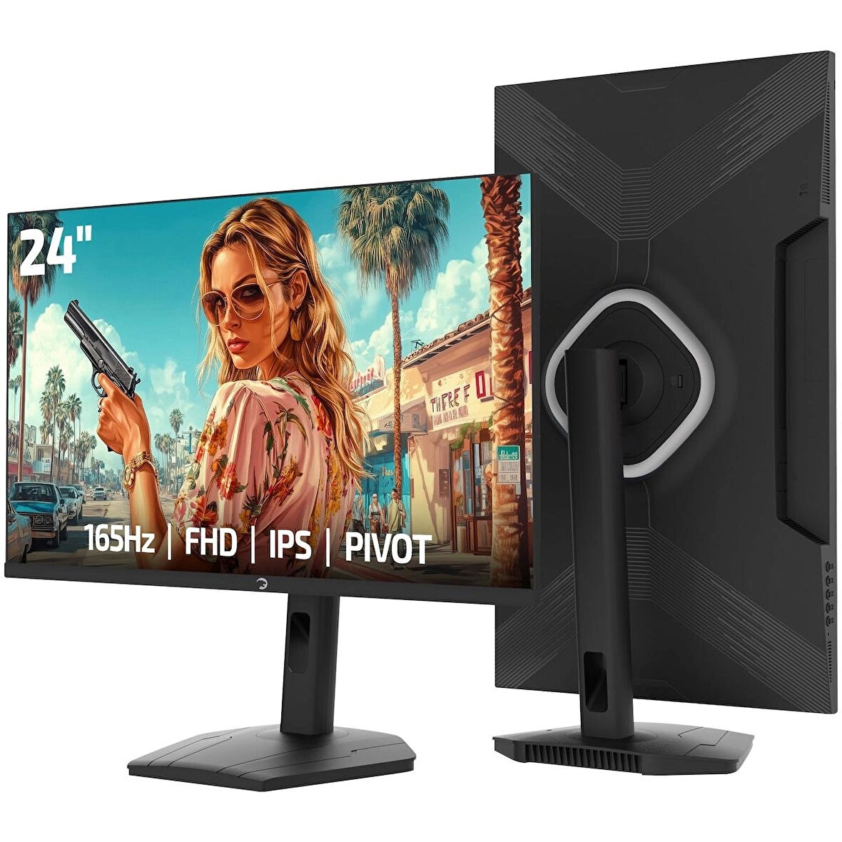 GamePower Lunis L10 24'' 165Hz 1Ms IPS FHD Pivot Gaming Monitör (Sıfır Ölü Piksel Garantili)