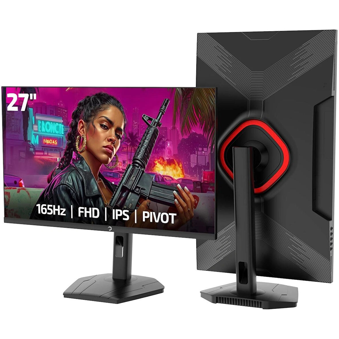 GamePower Lunis L30 27'' 165Hz 1Ms IPS FHD Pivot Gaming Monitör (Sıfır Ölü Piksel Garantili)