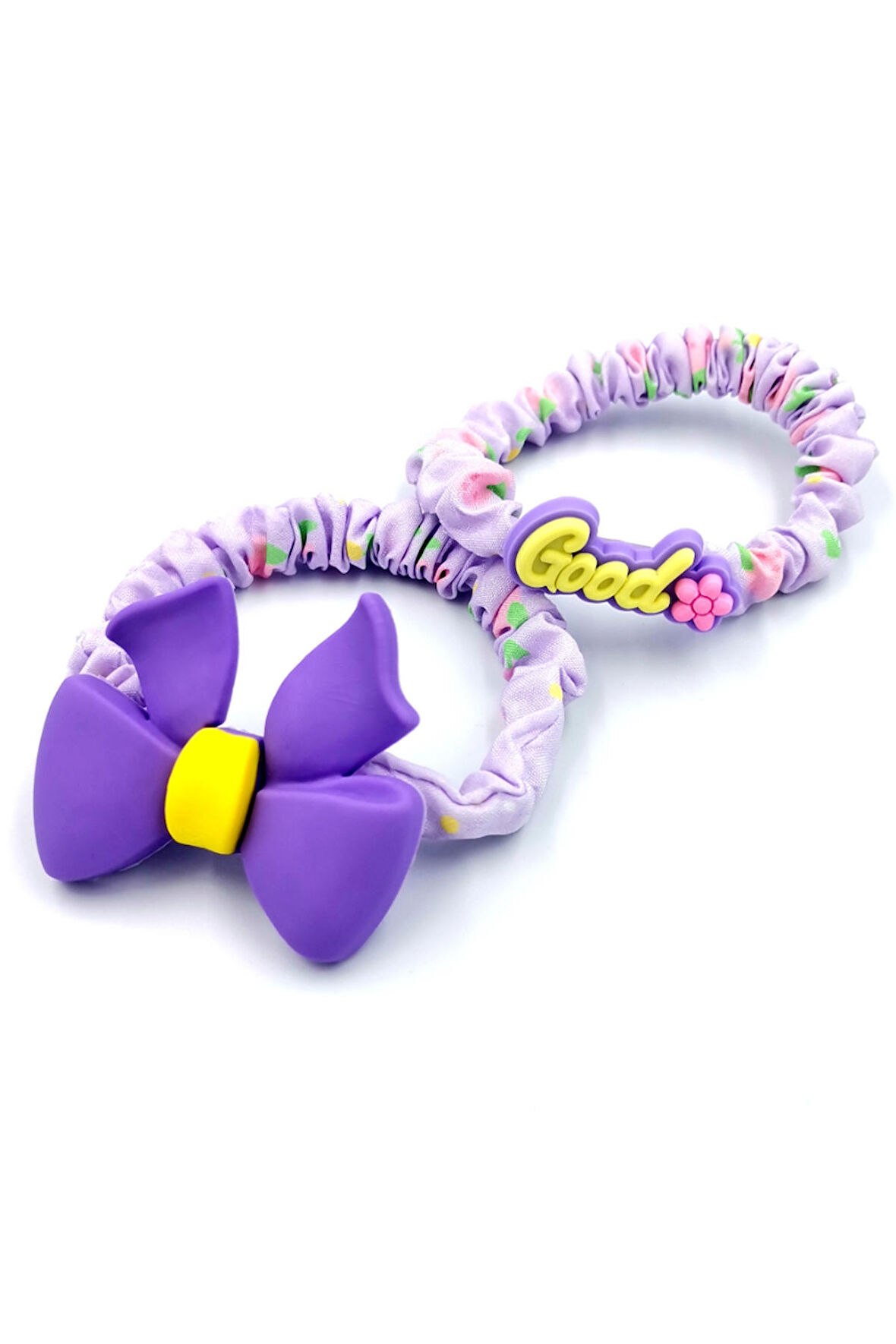 2 li Figürlü Renkli Lüks Lastik Toka