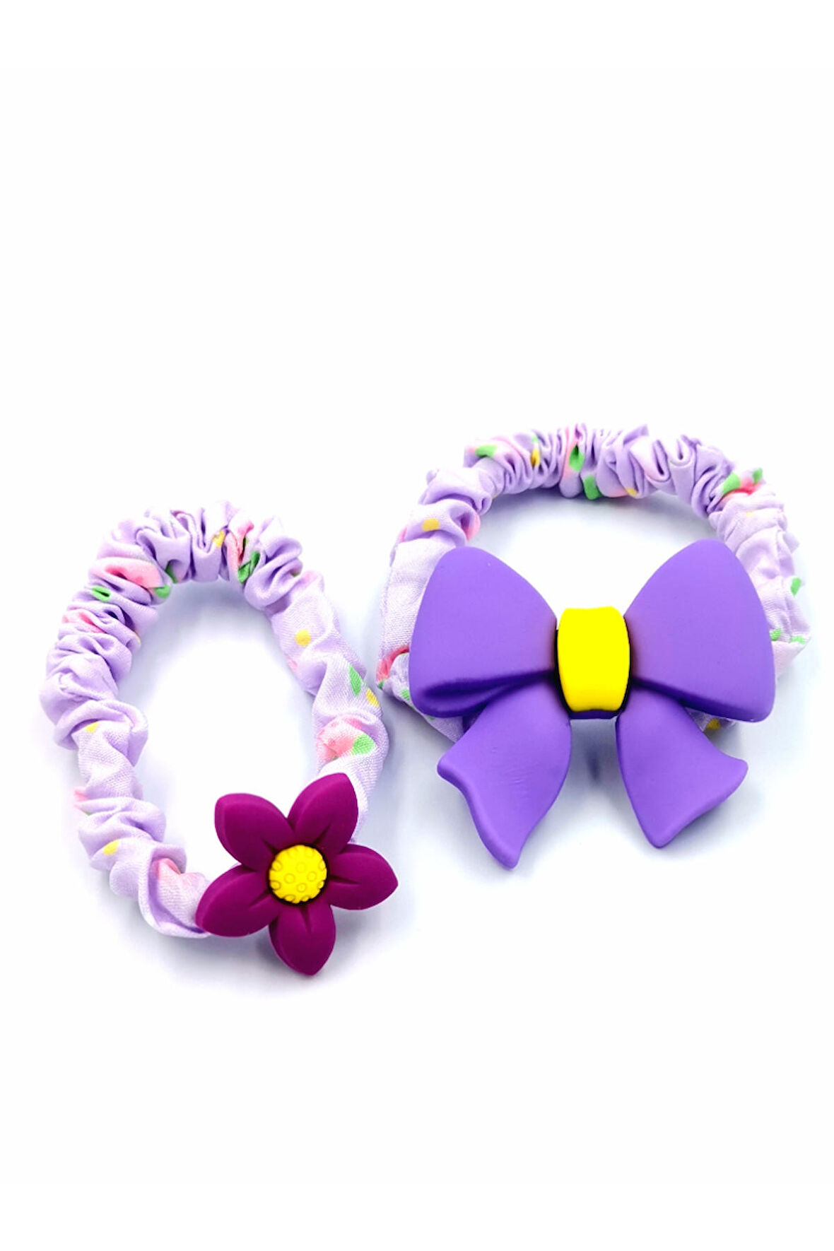 2 li Figürlü Renkli Lüks Lastik Toka