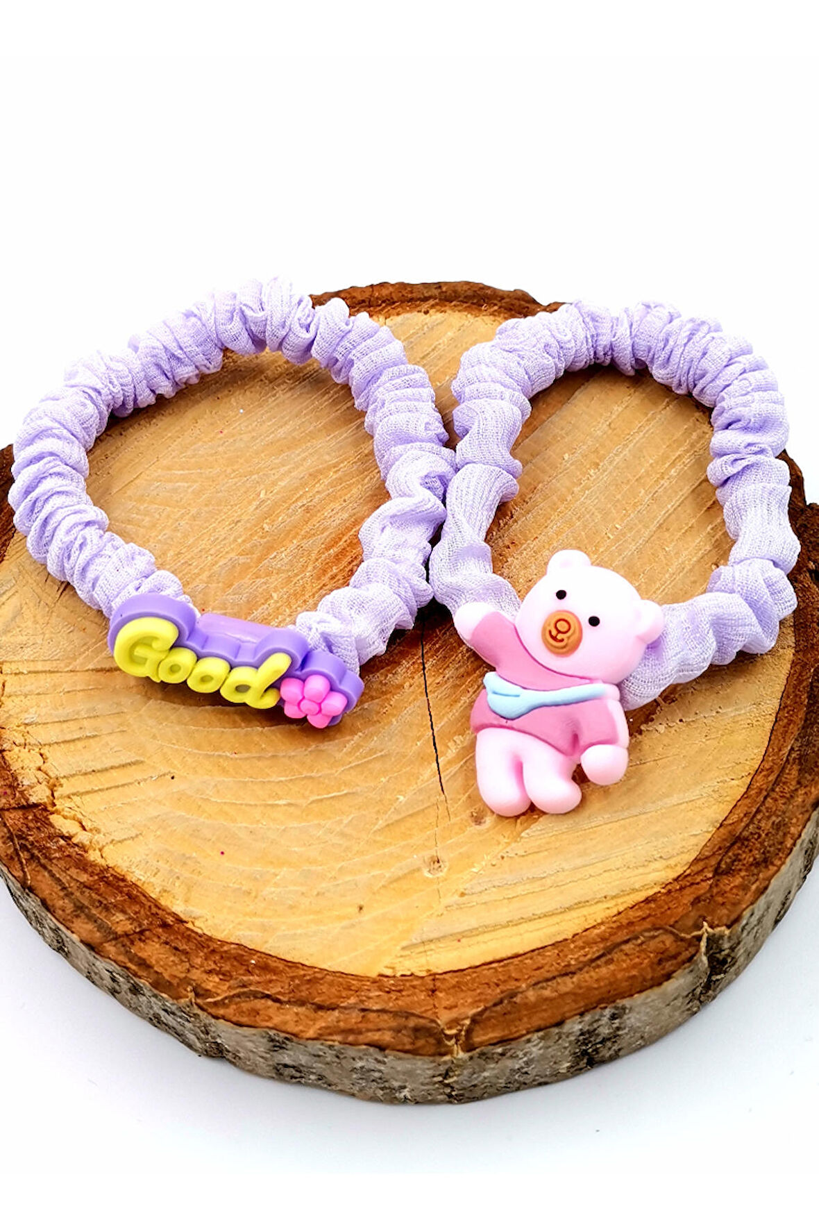 2 li Figürlü Renkli Lüks Lastik Toka